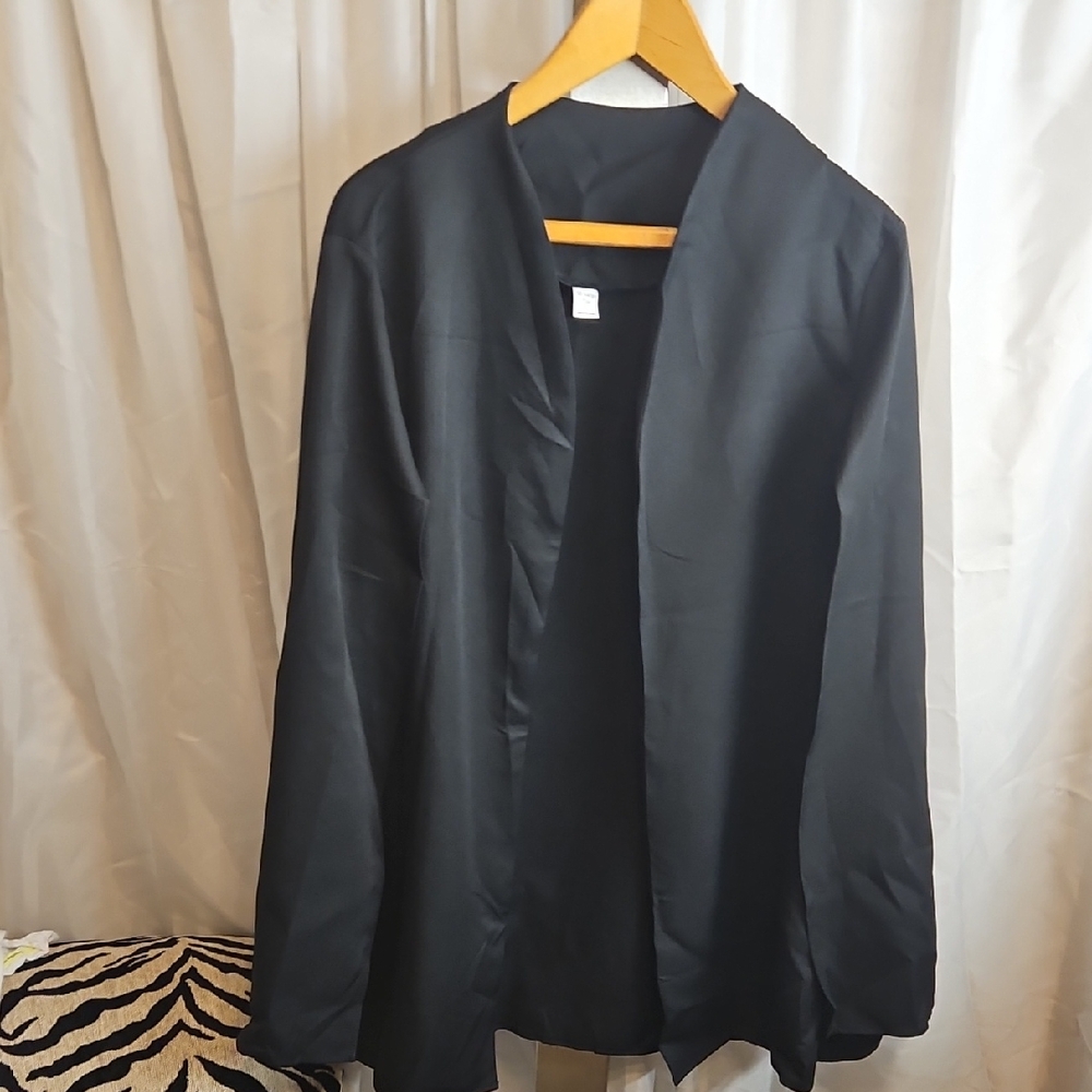 Black Open Front Blazer